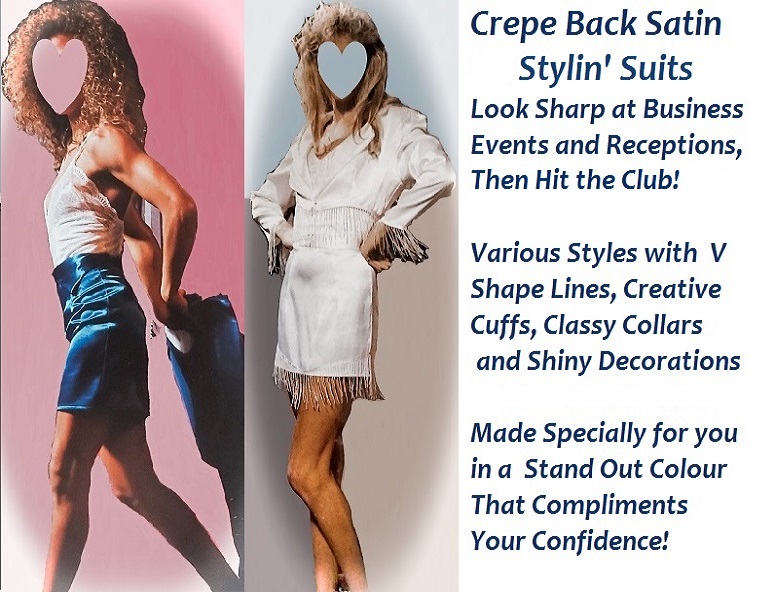 White Satin Suit Glass Tassels